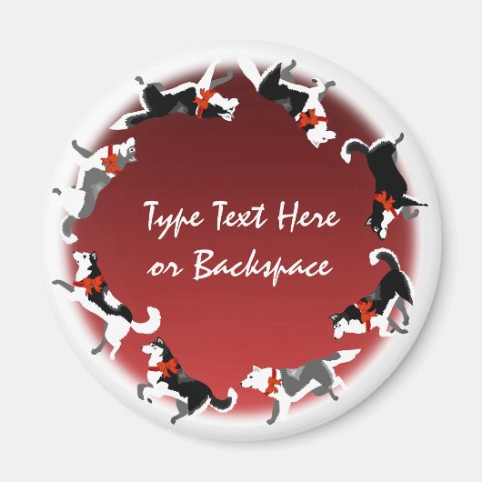 Husky Fridge Magnet Christmas Sled Dog Magnet (Devant)