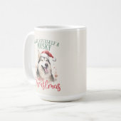 Husky Funny Dog Pun Christmas Coffee Mok (Voorkant links)