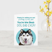 Husky Funny Vaderdag Kaart (Gele Bloem)