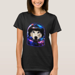 Husky Galaxy Astronaut Helmet T-shirt