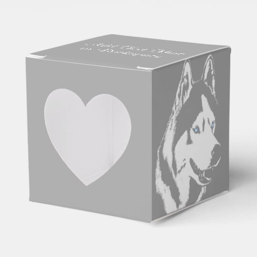 Husky Gift Box Personaliseren Husky Malamute Gift Bedankdoosjes (Voorkant Zijde)