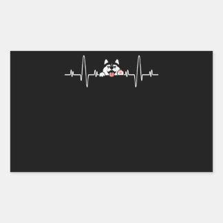Husky Gift | Cool Siberian Husky Heartbeat Rechthoekige Sticker