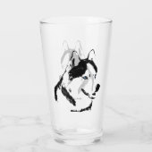 Husky Glasses Siberian Husky Pup Glass Personalise Glas (Achterkant)