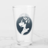 Husky Glasses Siberian Husky Pup Glass Personalise Glas (Achterkant)
