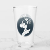 Husky Glasses Siberian Husky Pup Glass Personalise Glas (Voorkant)