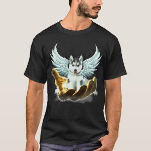 Husky Gouden Hand Hemel Vleugels Engel Bewakers Ho T-shirt