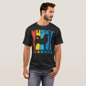 Husky Grandpa black T-shirt (Voorkant volledig)