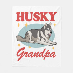 Husky Grandpa Dog Owner Siberian Husky Fleece Deken