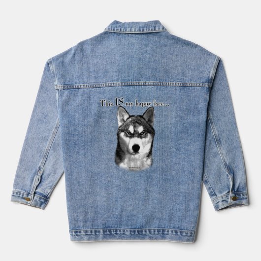 Husky Happy Face denim jas Jacket (Achterkant)