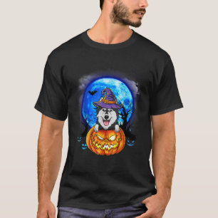 Husky Heks Pet Pompoen Scary Halloween Hondenliefh T-shirt