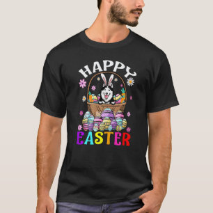 Husky-hond Gelukkig Pasen Konijn Eieren Pasen T-shirt