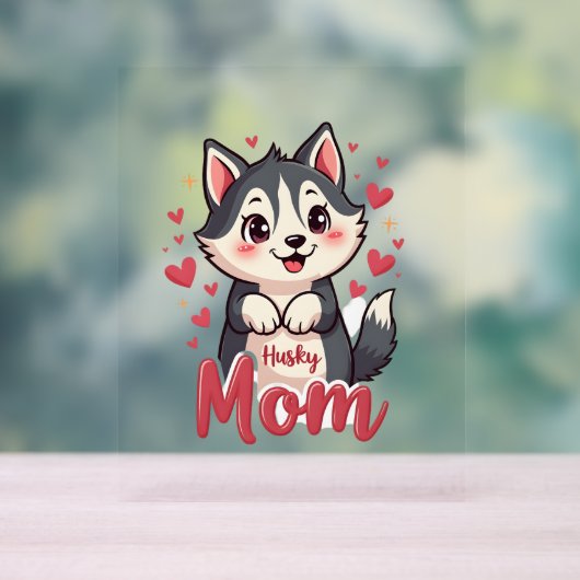 Husky Hond Moeder Leuk Kawaii Ontwerp Acryl Bord (Neutraal)