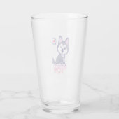 Husky Hond Moeder Leuke Kawaii Puppy Glas (Achterkant)