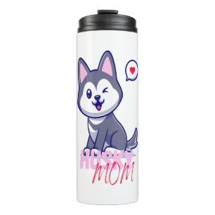 Husky Hond Moeder Leuke Kawaii Puppy Thermosbeker