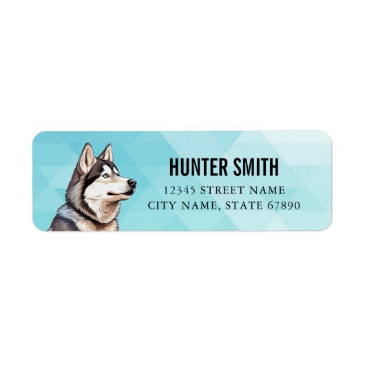 Husky Hond Retouradres Labels (Voorkant)