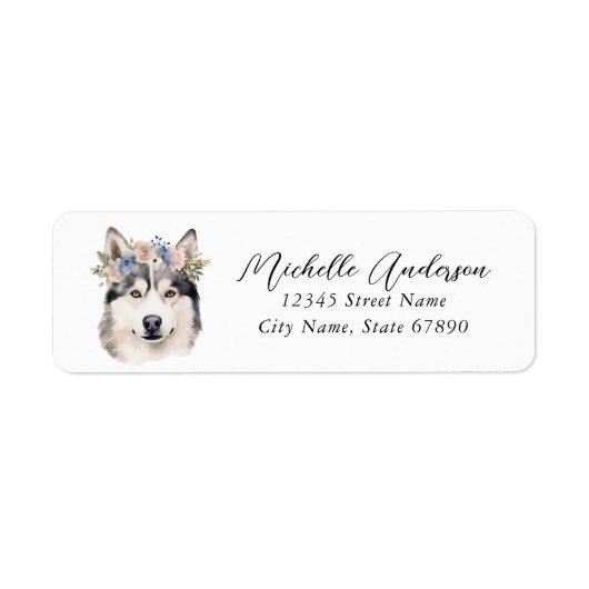 Husky Hond Retouradres Labels (Voorkant)