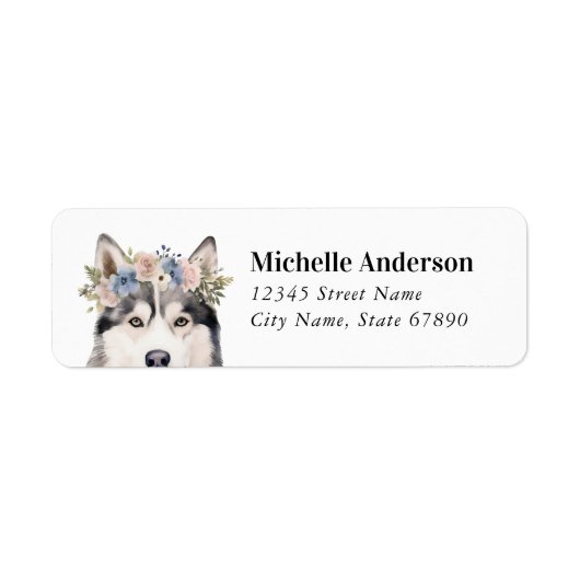Husky Hond Retouradres Labels (Voorkant)