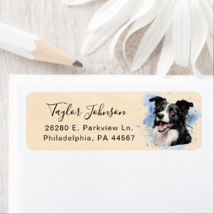 Husky-hond retouradreslabel etiket