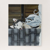 Husky Hond Witte Draak Avontuur Legpuzzel (Verticaal)