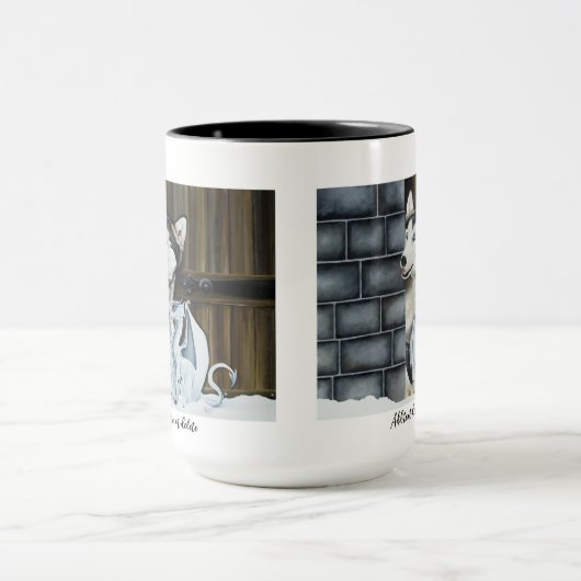 Husky Hond Witte Draak Avontuur Mok (Midden)