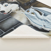 Husky Hond Witte Draak Avontuur Sherpa Deken (3/4)