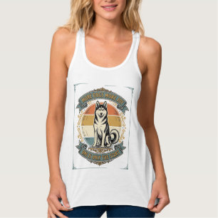 Husky honden shirt vintage gravure nog een hond on