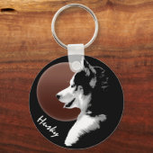 Husky-honden-sleutelhangers Aangepaste Husky-puppy Sleutelhanger (Voorkant)