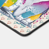 Husky Hondencomputer Rainbow Waterverf Tech Savvy Bureaumat (Hoek)