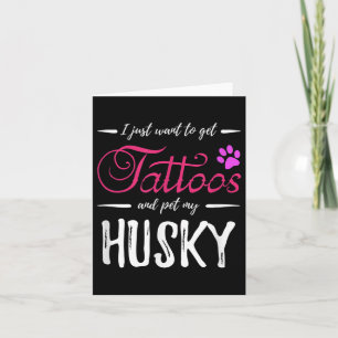 Husky Hondenliefhebber Tattoo Funny Dog Mom Gift I Kaart