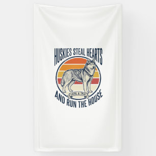 Husky-hondenliefhebber vintage-gravure Funny Pet O Spandoek