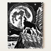 Husky Howling noir et blanc à Night Linocut (Dos)