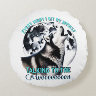 Husky Howling Round Pillow Rond Kussen