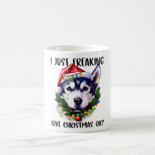 Husky Ik hou gewoon van Kerst Ok Kerstmis Koffiemok