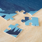 Husky in de besneeuwde bergen legpuzzel (Zijkant)