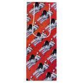 Husky in Santa Hat op Red Wijn Cadeautas (Voorkant)