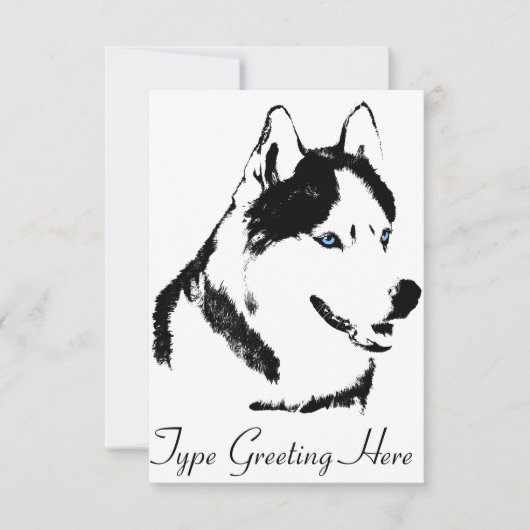 Husky Invitations Gepersonaliseerde Siberian Husky Kaart (Voorkant)