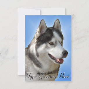 Husky Invitations op persoonlijke titel Siberian H Kaart