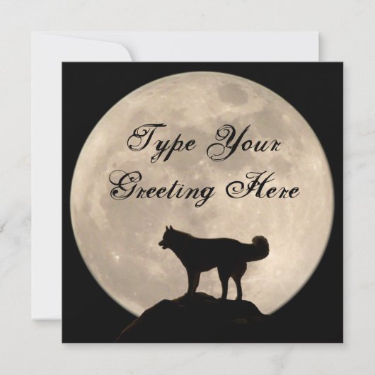 Husky Invitations Personalized Husky / Wolf Card Kaart (Voorkant)