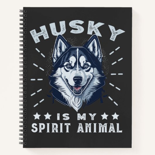 Husky is mijn geest dier majestueuze husky hond notitieboek (Voorkant)