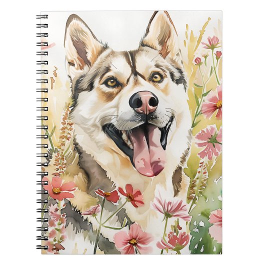 Husky Journal - Carnet de chiens d'aquarelle (Devant)