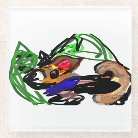 Husky joy glazen onderzetter (Voorkant)