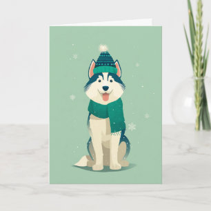 Husky Kerstgroet Kaart