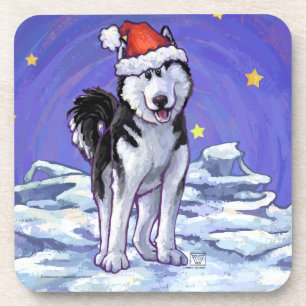 Husky Kerstmis Bier Onderzetter