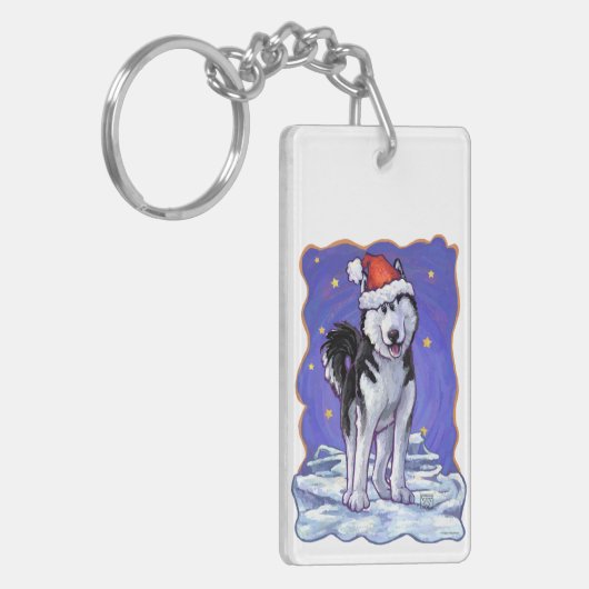 Husky Kerstmis Sleutelhanger (Voorkant Links)