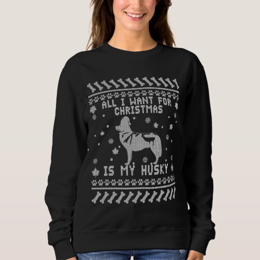 Husky Kerstmis Trui (Voorkant)