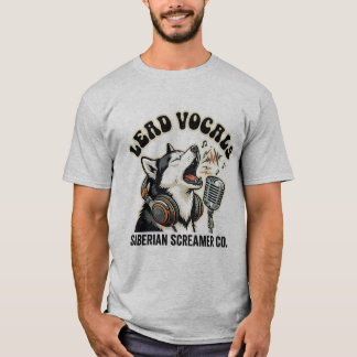 Husky lead-vocal grappige hond ontwerp t-shirt