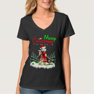 Husky Lights Vrolijk Kerstfeest T-shirt