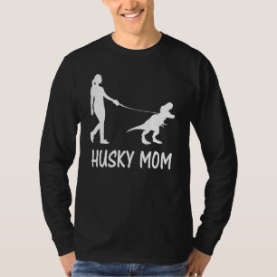 Husky Ma Siberian Husky Mama Dog Dinosaur Women M T-shirt