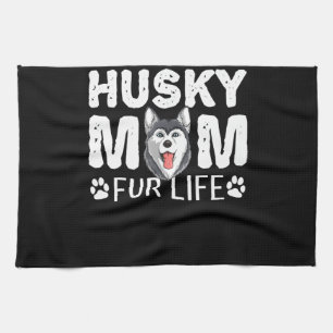 Husky mama voor het leven Funny Dog day gift Theedoek
