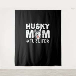 Husky mama voor het leven Funny Dog day gift Wandkleed